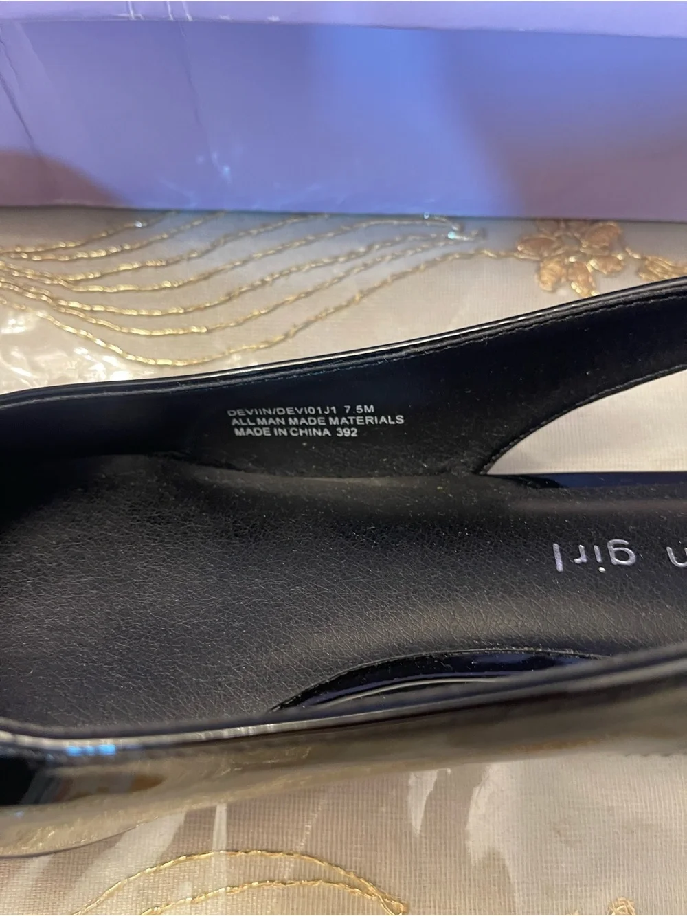 NWB madden girl women’s deviin pointed toe slingback flats black size 7.5